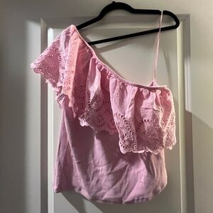 Old Navy One Shoulder Eyelet Ribbed Top